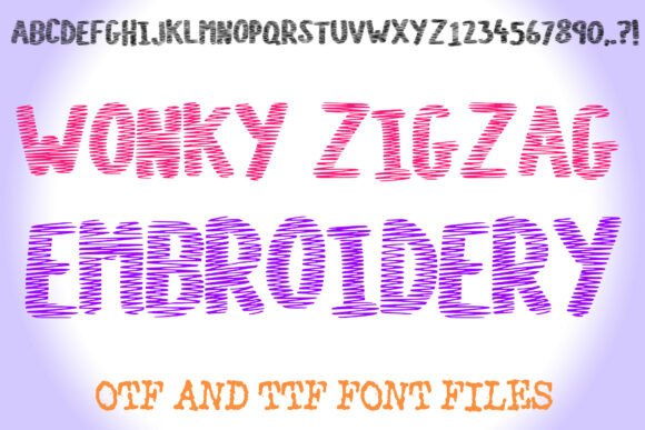 Wonky Zigzag Embroidery Font